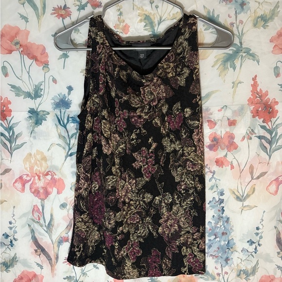 Dressbarn Black and Purple Long Sleeve Blouse with V-Neck 2 Piece set - Picture 7 of 15